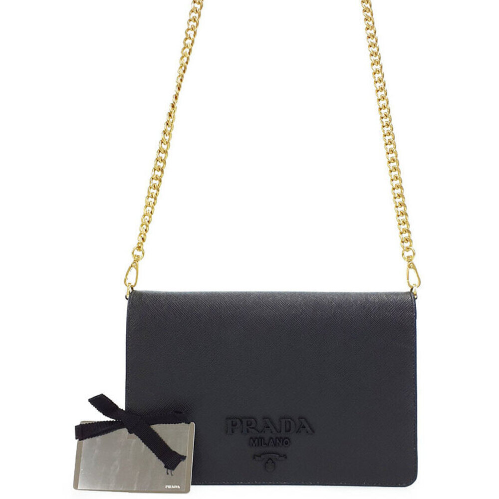 Prada Saffiano Leather Bag Chain Shoulder